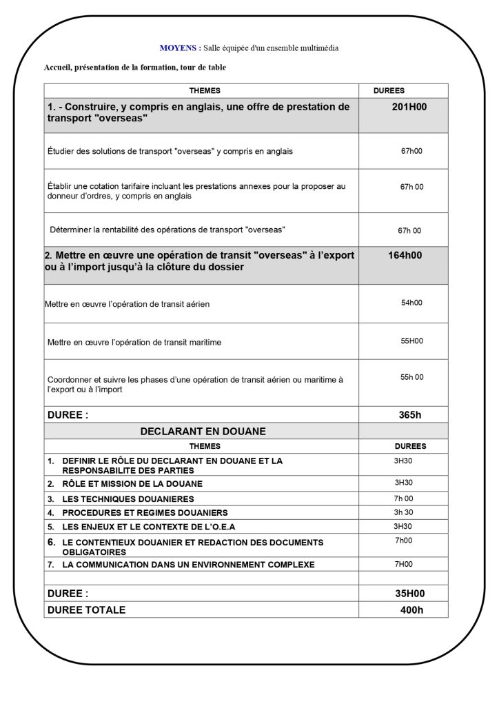 programme OTAMM ABFORMATION 2025